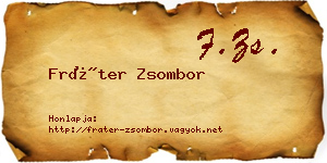 Fráter Zsombor névjegykártya